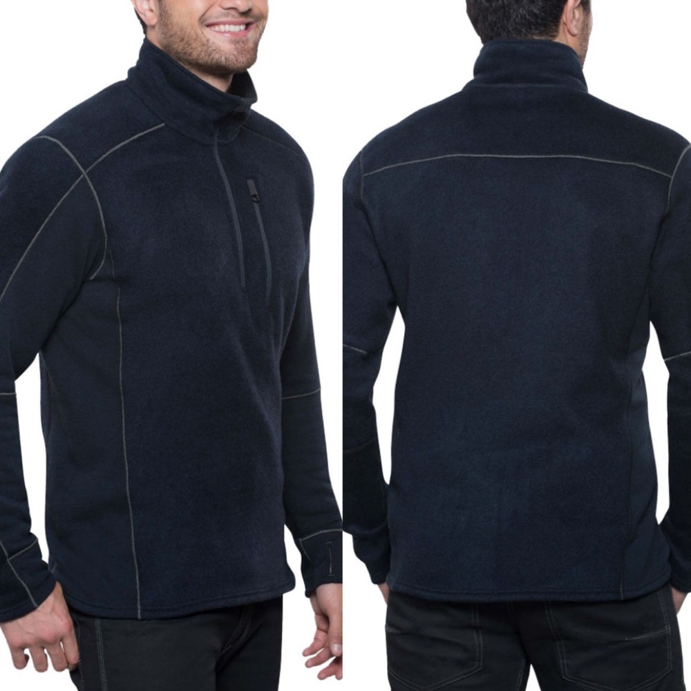 Kuhl Men's Interceptr 1/4 Zip Sweater in Black - M